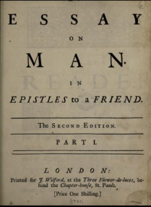 Title page: "Essay on Man," Part 1