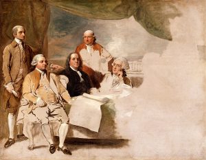 Portrait of American Peace commissioners by Benjamin West, 1783