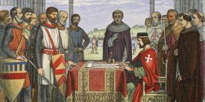 Image of King John signing the Magna Carta
